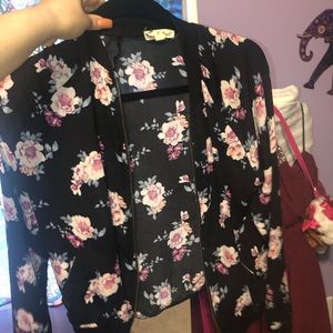 Cato Sweaters - Floral Bomber Jacket Cato Sweaters - Floral Bomber Jacket